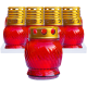 Candelă sticlă roșie 230 CS1039, 20 buc/set, timp de ardere 6-8 ore